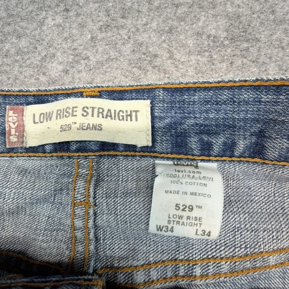 Vintage Levi's 529 Low Rise Straight Jeans Mens 34x34 (Fits 36x29) Western Y2K